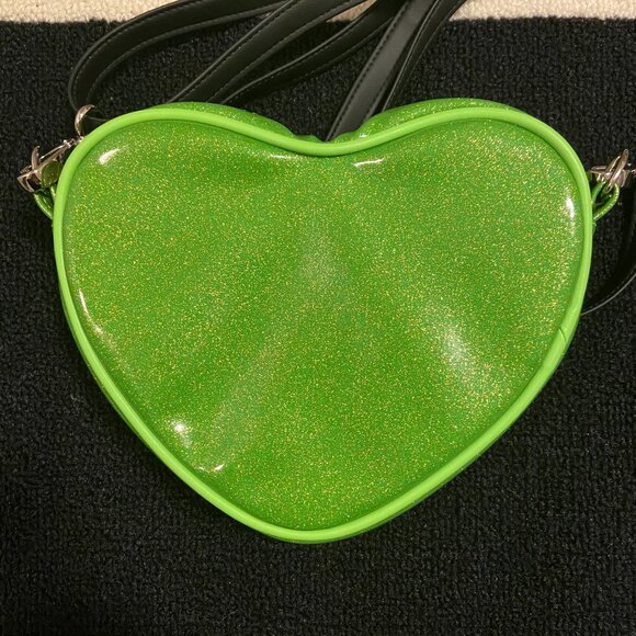 Love Pain and Stitches Triste Heart Lime Green Bag Crossbody - Picture 3 of 6